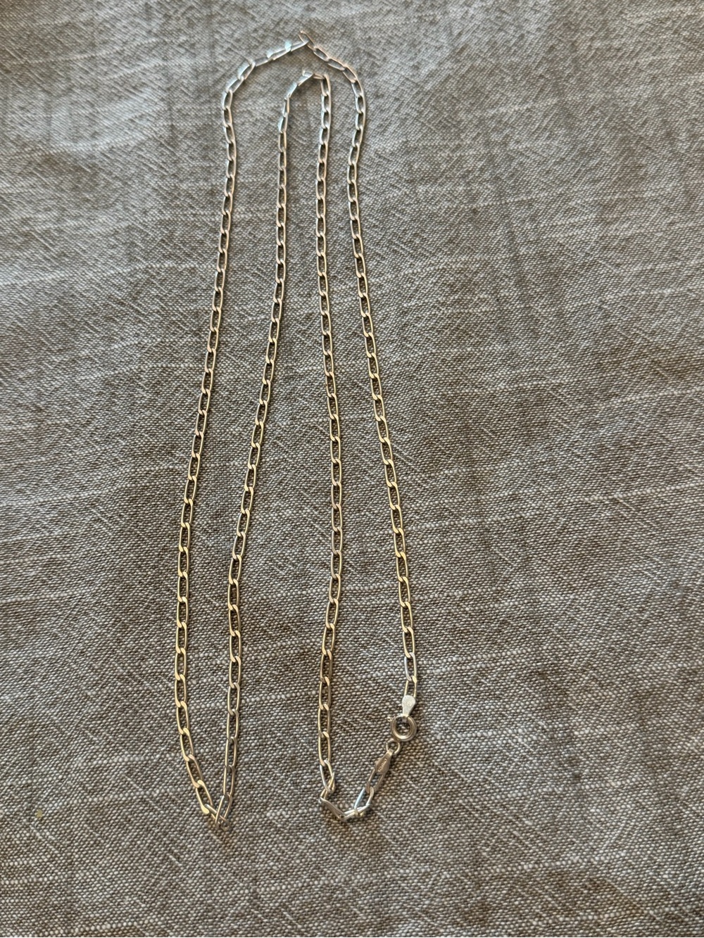 Vintage Delicate 925 Sterling Silver Paperclip Chain Necklace